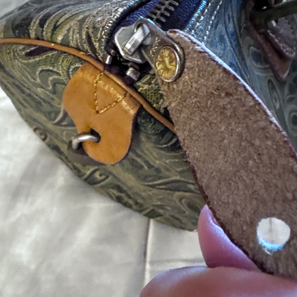 Leonard double handle vintage satchel bag with padlock, no key - Picture 14 of 16